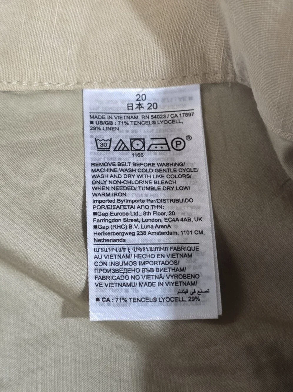 Women's High-Rise Wide-Leg Linen Blend Pants in Beige Womens Size 20
